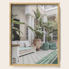 Moroccan Riad In Marrakech Photo | Arabic Interior Design Art Print | Green Tropical Travel Photography Serving Tray Gallery Image 1