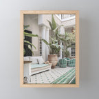 Moroccan Riad In Marrakech Photo | Arabic Interior Design Art Print | Green Tropical Travel Photography Mini Art Print Gallery Image 1