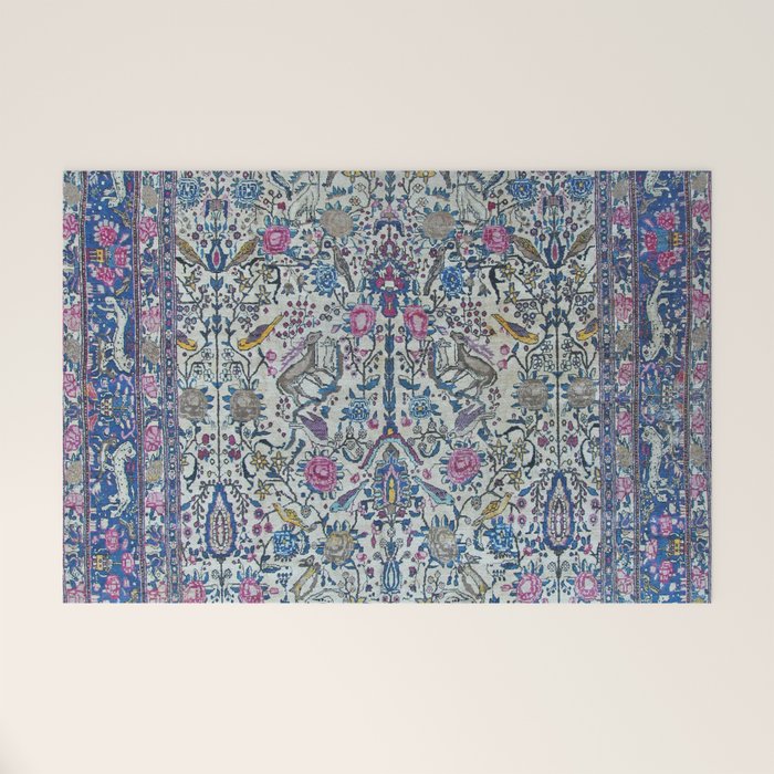 Antique Persian Tehran Midnight Purple Oriental Carpet Welcome Mat Gallery Image 1
