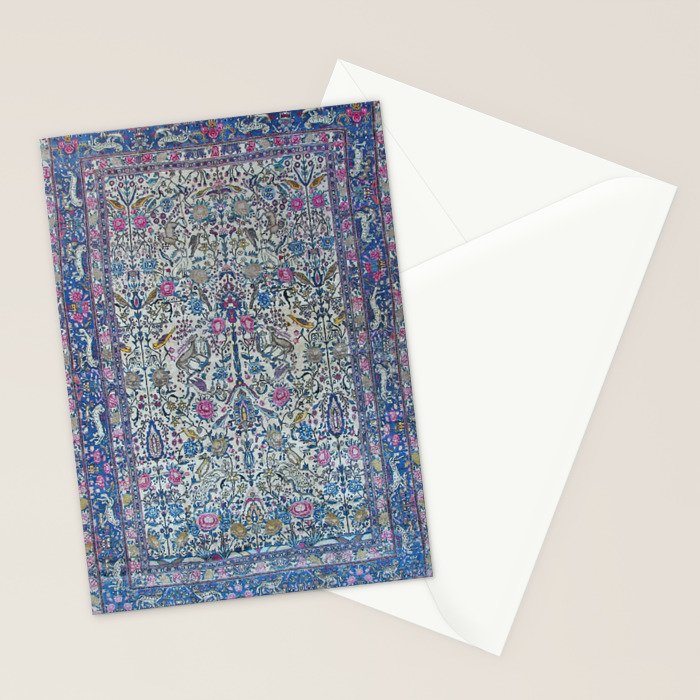 Antique Persian Tehran Midnight Purple Oriental Carpet Stationery Card Gallery Image 2
