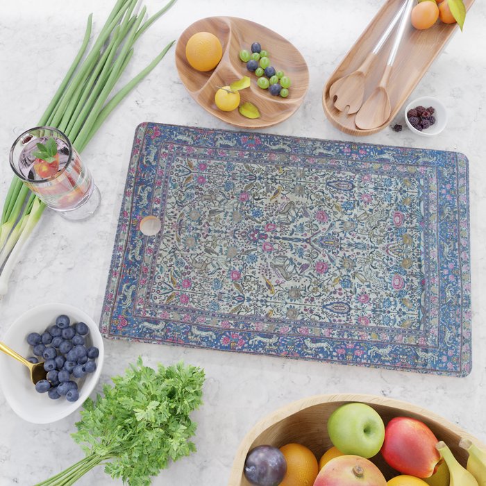 Antique Persian Tehran Midnight Purple Oriental Carpet Cutting Board Gallery Image 2