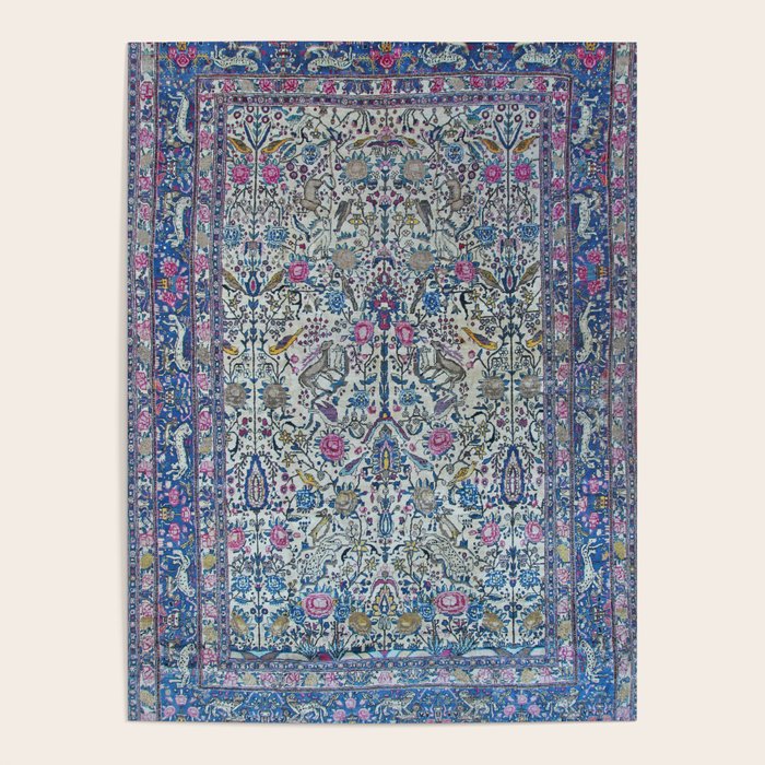 Antique Persian Tehran Midnight Purple Oriental Carpet Poster Gallery Image 1
