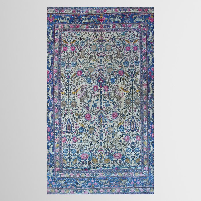 Antique Persian Tehran Midnight Purple Oriental Carpet Tablecloth Gallery Image 2