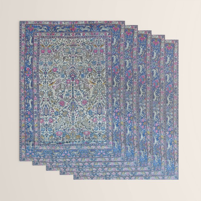 Antique Persian Tehran Midnight Purple Oriental Carpet Wrapping Paper Gallery Image 3
