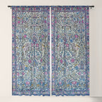 Antique Persian Tehran Midnight Purple Oriental Carpet Window Curtain Gallery Image 5