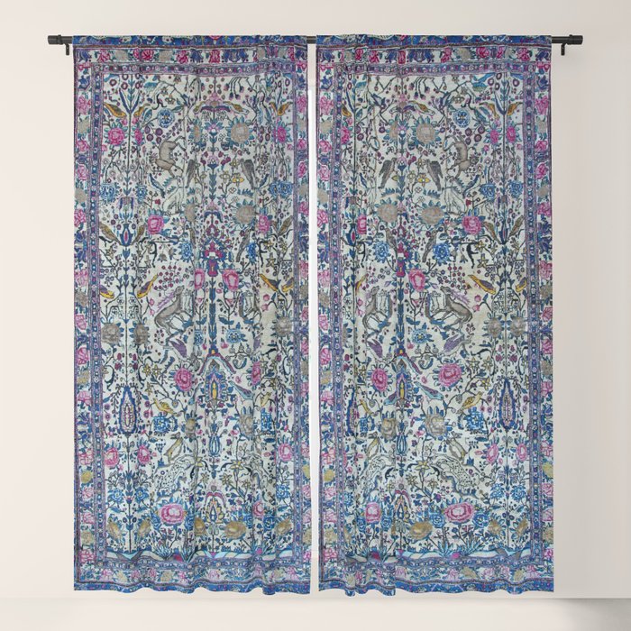 Antique Persian Tehran Midnight Purple Oriental Carpet Window Curtain Gallery Image 5