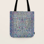 Antique Persian Tehran Midnight Purple Oriental Carpet Tote Bag Gallery Image 1