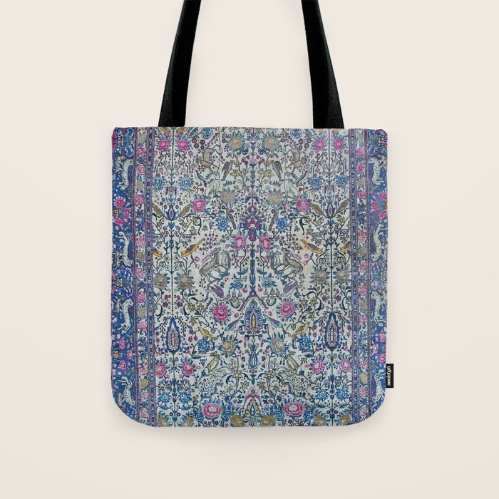 Antique Persian Tehran Midnight Purple Oriental Carpet Tote Bag Gallery Image 1