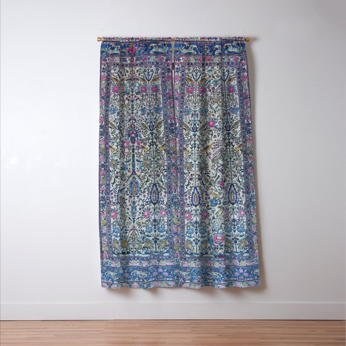 Antique Persian Tehran Midnight Purple Oriental Carpet Window Curtain Gallery Image 3