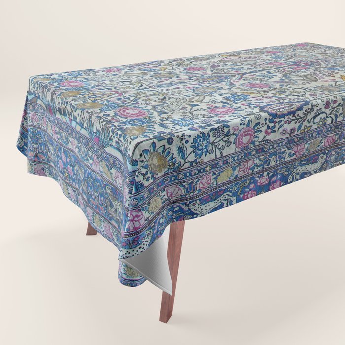 Antique Persian Tehran Midnight Purple Oriental Carpet Tablecloth Gallery Image 1