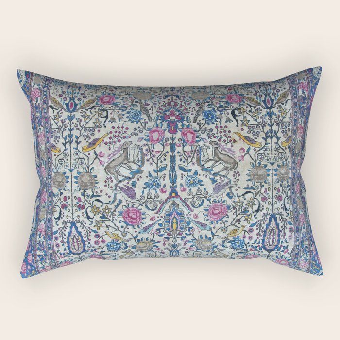 Antique Persian Tehran Midnight Purple Oriental Carpet Rectangular Pillow Gallery Image 2