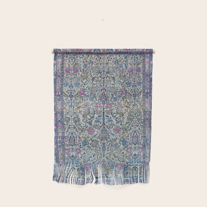 Antique Persian Tehran Midnight Purple Oriental Carpet Wall Hanging Gallery Image 1