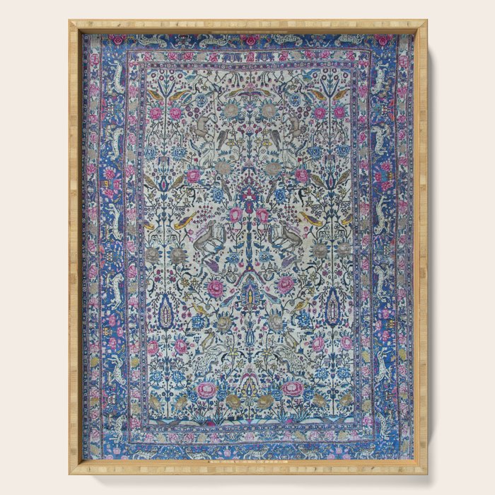 Antique Persian Tehran Midnight Purple Oriental Carpet Serving Tray Gallery Image 1