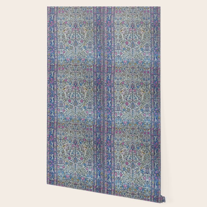 Antique Persian Tehran Midnight Purple Oriental Carpet Wallpaper Gallery Image 2