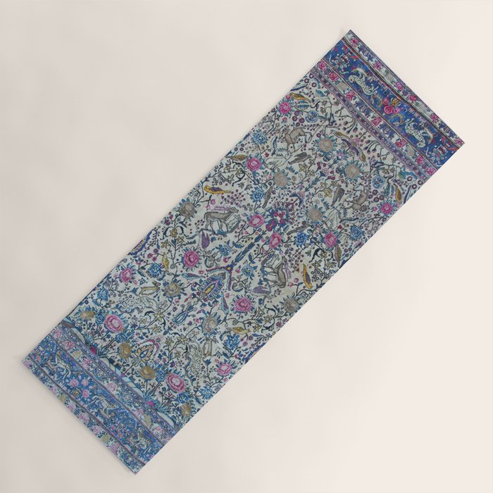 Antique Persian Tehran Midnight Purple Oriental Carpet Yoga Mat Gallery Image 1