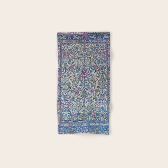 Antique Persian Tehran Midnight Purple Oriental Carpet Bath Towel Gallery Image 1