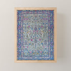 Antique Persian Tehran Midnight Purple Oriental Carpet Mini Art Print Gallery Image 1