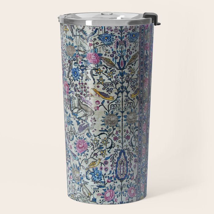 Antique Persian Tehran Midnight Purple Oriental Carpet Travel Mug Gallery Image 2