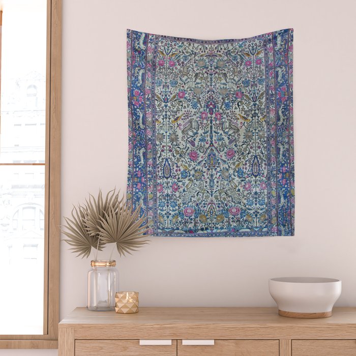 Antique Persian Tehran Midnight Purple Oriental Carpet Wall Tapestry Gallery Image 2