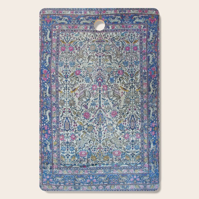 Antique Persian Tehran Midnight Purple Oriental Carpet Cutting Board Gallery Image 1