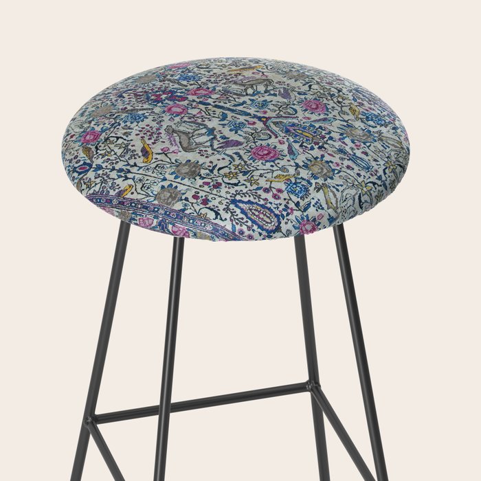 Antique Persian Tehran Midnight Purple Oriental Carpet Stool Gallery Image 2
