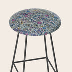 Antique Persian Tehran Midnight Purple Oriental Carpet Stool Gallery Image 2