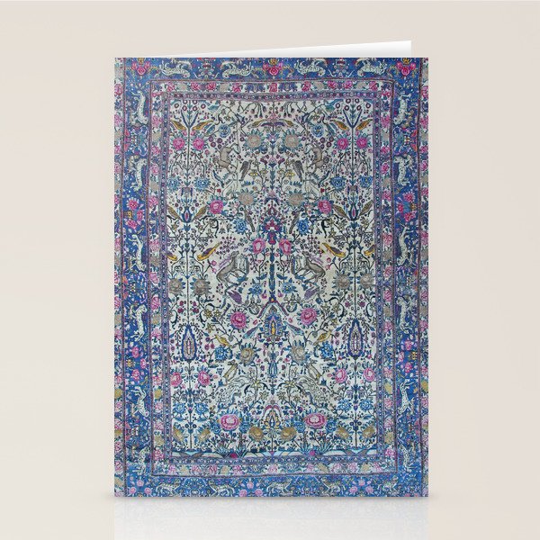 Antique Persian Tehran Midnight Purple Oriental Carpet Stationery Card Gallery Image 1