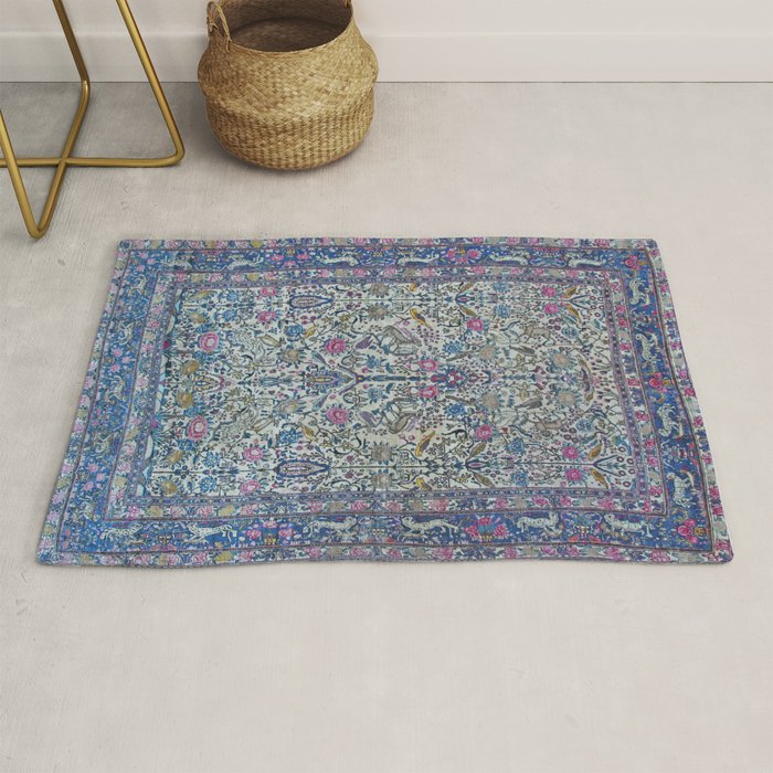 Antique Persian Tehran Midnight Purple Oriental Carpet Rug Gallery Image 1