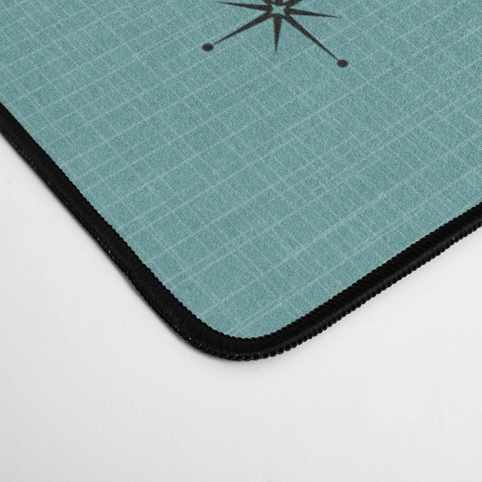 Mid Century Meow Retro Atomic Cats on Blue Desk Mat Gallery Image 4