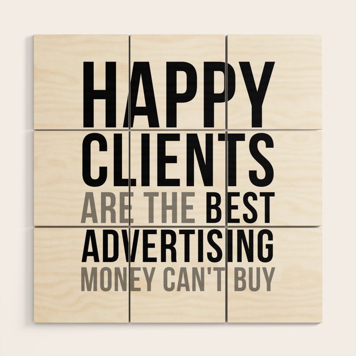 Happy Clients, Office Decor, Office Wall Art, Office Art, Office Gifts Wood Wall Art Gallery Image 1