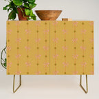 Cute Hair Bows & Stars in Yellow Ochre & Peach Credenza Gallery Image 1