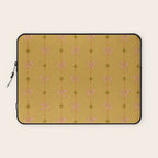 Cute Hair Bows & Stars in Yellow Ochre & Peach Laptop Sleeve Gallery Image 1