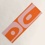 Mid Century Modern Piquet Minimalist Retro Abstract Pattern in Contemporary Pink and Orange Yoga Mat Gallery Image 1