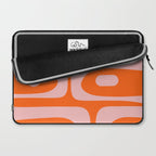 Mid Century Modern Piquet Minimalist Retro Abstract Pattern in Contemporary Pink and Orange Laptop Sleeve Gallery Image 2