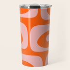 Mid Century Modern Piquet Minimalist Retro Abstract Pattern in Contemporary Pink and Orange Travel Mug Gallery Image 1