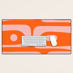 Mid Century Modern Piquet Minimalist Retro Abstract Pattern in Contemporary Pink and Orange Desk Mat Gallery Image 1