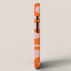 Mid Century Modern Piquet Minimalist Retro Abstract Pattern in Contemporary Pink and Orange iPhone Case Gallery Image 2