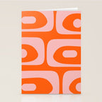 Mid Century Modern Piquet Minimalist Retro Abstract Pattern in Contemporary Pink and Orange Stationery Card Gallery Image 2