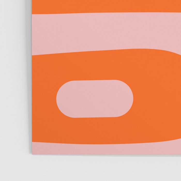 Mid Century Modern Piquet Minimalist Retro Abstract Pattern in Contemporary Pink and Orange Poster Gallery Image 3