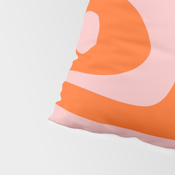 Mid Century Modern Piquet Minimalist Retro Abstract Pattern in Contemporary Pink and Orange Pillow Sham Gallery Image 4