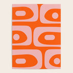 Mid Century Modern Piquet Minimalist Retro Abstract Pattern in Contemporary Pink and Orange Poster Gallery Image 4