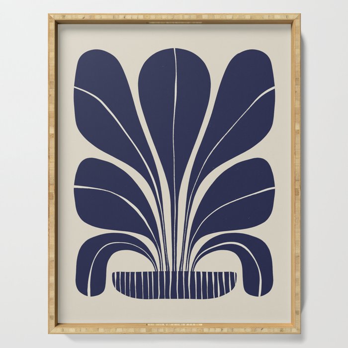 Blue Plant in a Pot #2 Serving Tray Gallery Image 1