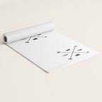 PNW Pacific Northwest Compass - Black on White Minimal Yoga Mat Gallery Image 2