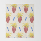 Mimosa and Blue Jay Throw Blanket Gallery Image 2