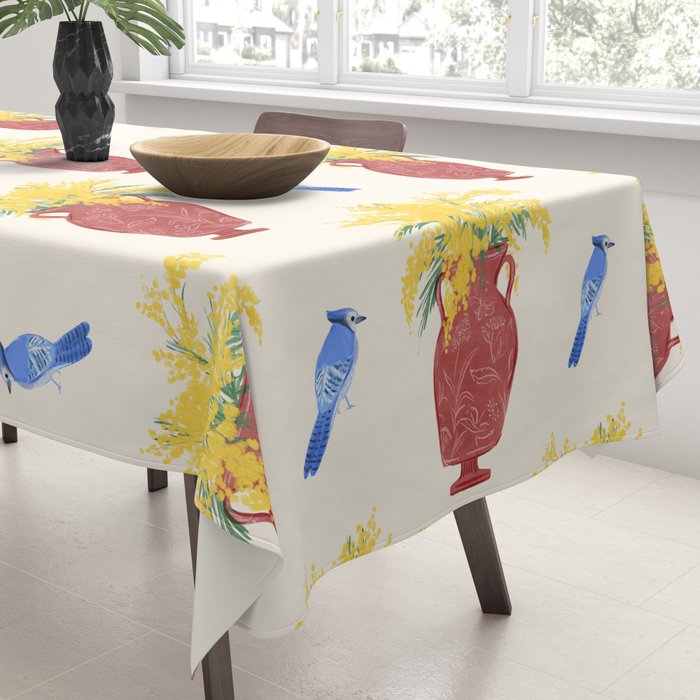 Mimosa and Blue Jay Tablecloth Gallery Image 3