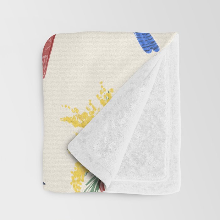 Mimosa and Blue Jay Throw Blanket Gallery Image 3