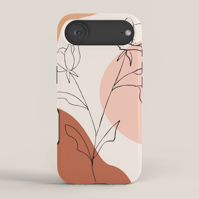 Poppies line drawing iPhone Case Gallery Image 2
