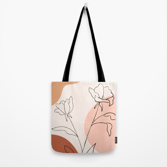 Poppies line drawing Tote Bag Gallery Image 2