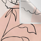 Poppies line drawing Wall Tapestry Gallery Image 3