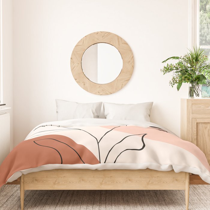 Poppies line drawing Duvet Cover Gallery Image 3